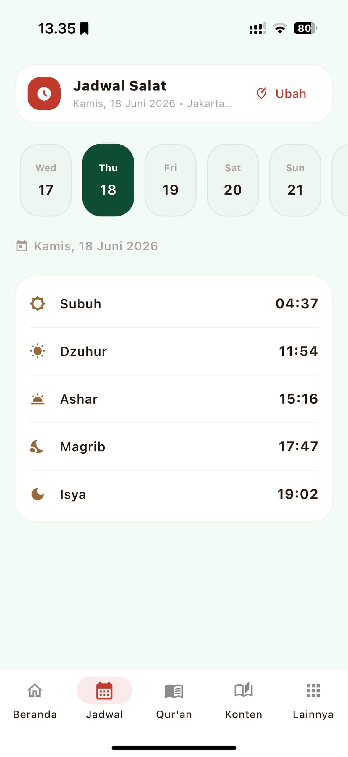 Prayer Schedule preview